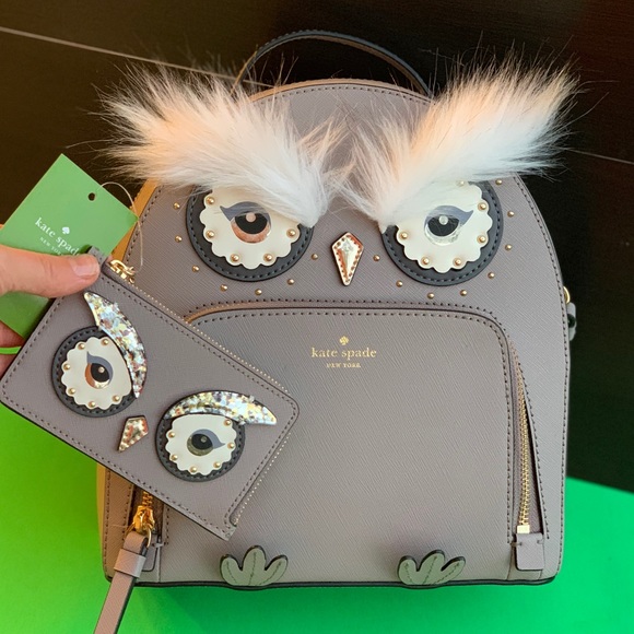 Kate Spade Star Bright Owl Backpack/Key Chain Set - Picture 2 of 8